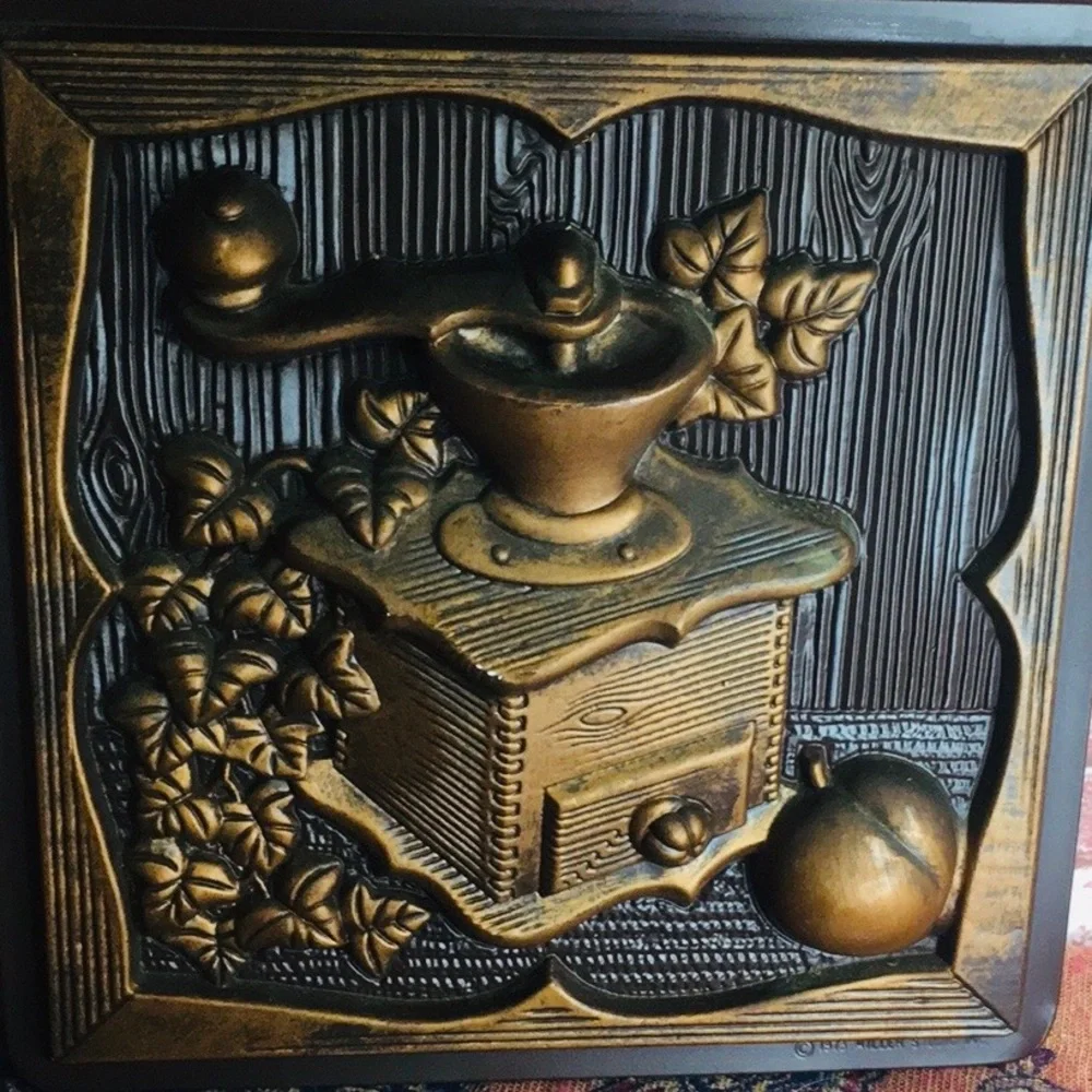 Vintage 60s Miller Studio Set of Four 3d Copper Toned Wall Art